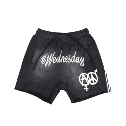 "Wednesday" stripe shorts (black)