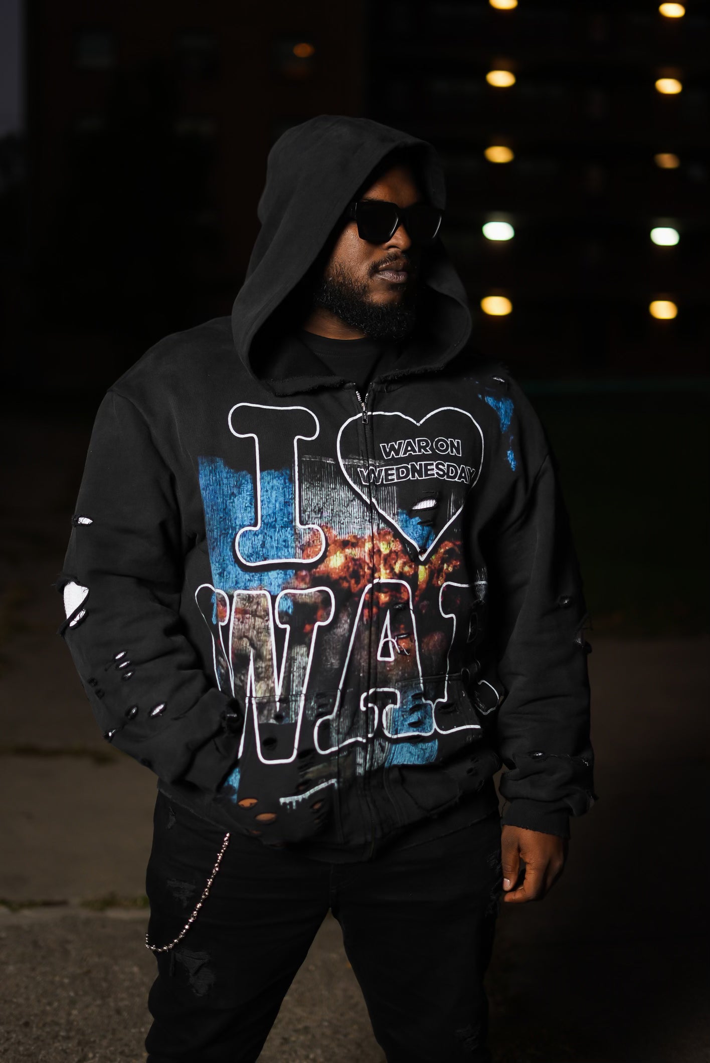 I love war hoodie "Black"