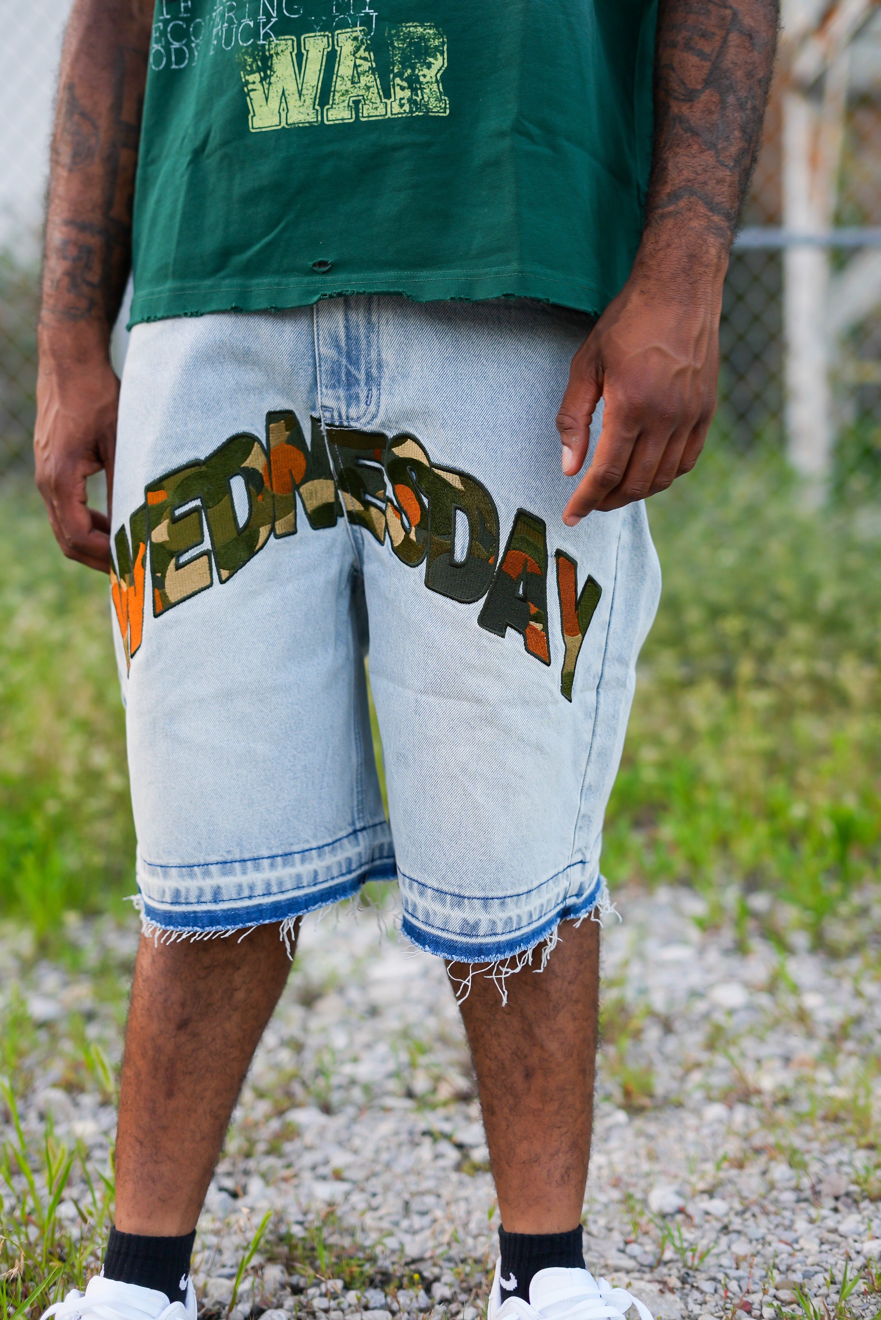 Warpath denim shorts