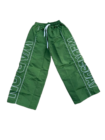 Green and White nylon sweats