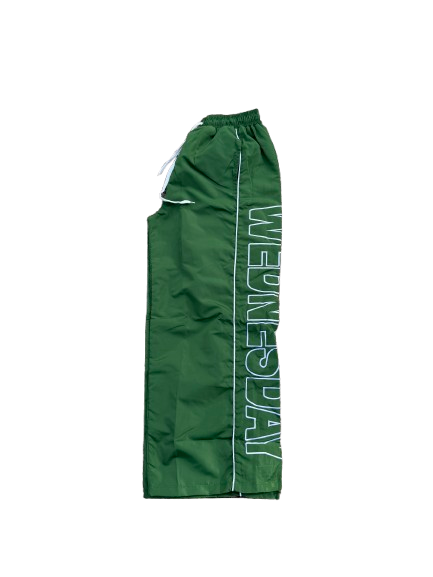 Green and White nylon sweats