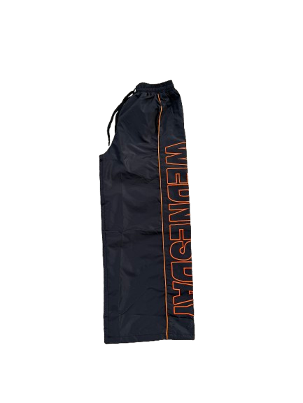 Black and orange nylon sweats