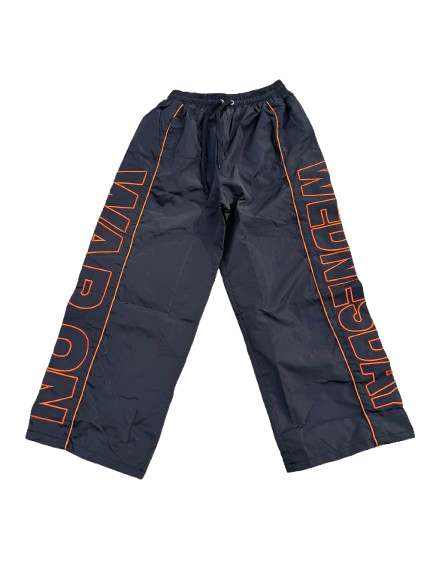 Black and orange nylon sweats