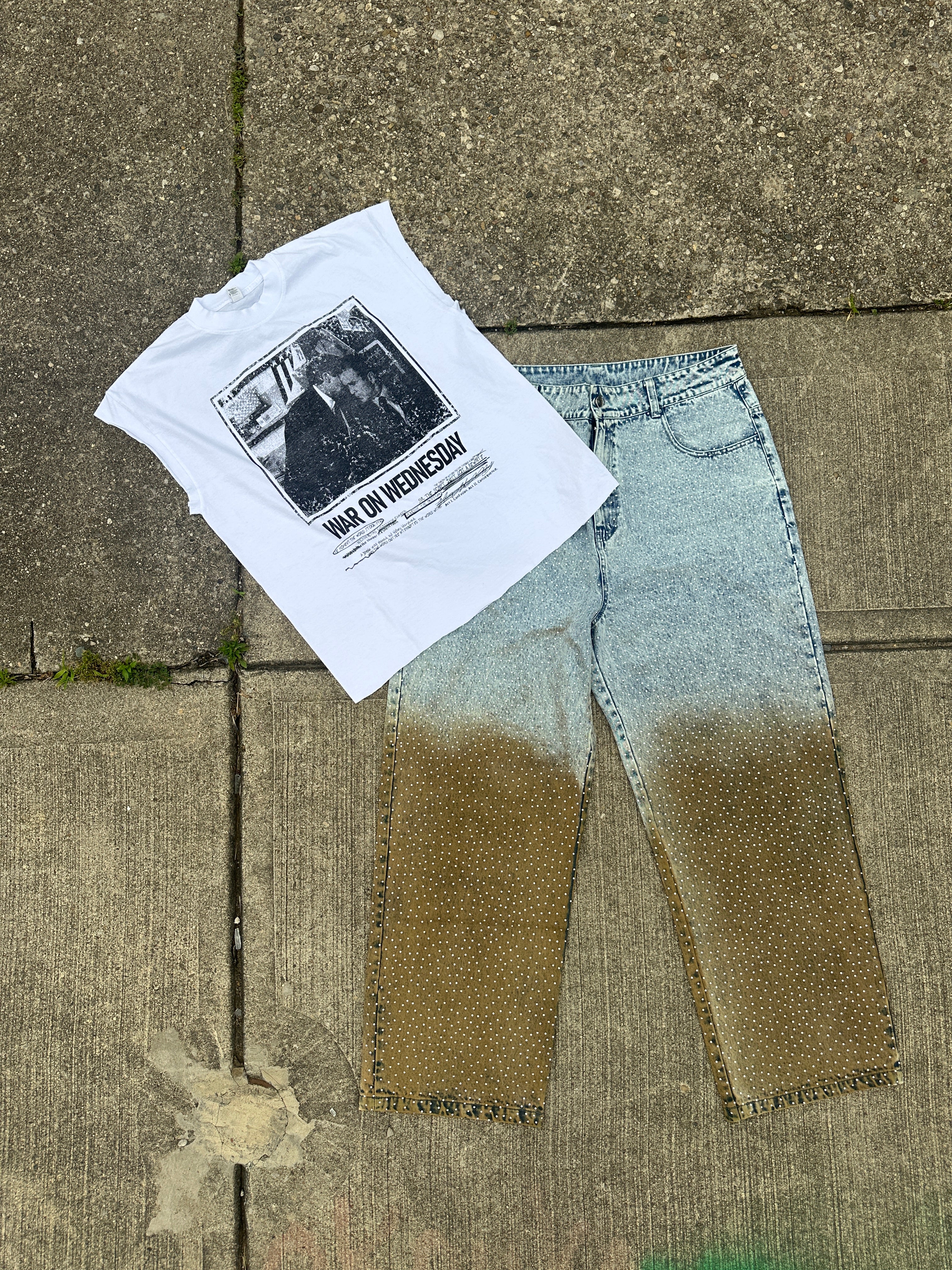 Fade to Earth Rhinestone Jeans